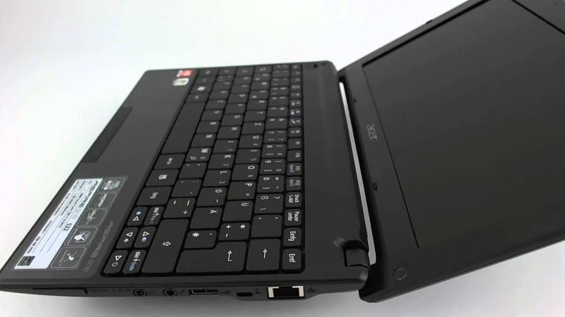 Specyfikacja ekranu Acer Aspire One