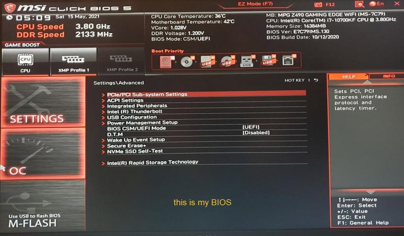 Konfiguracja BIOS MSI