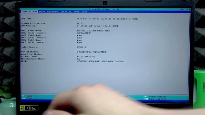 Dostęp do BIOS-u Acer